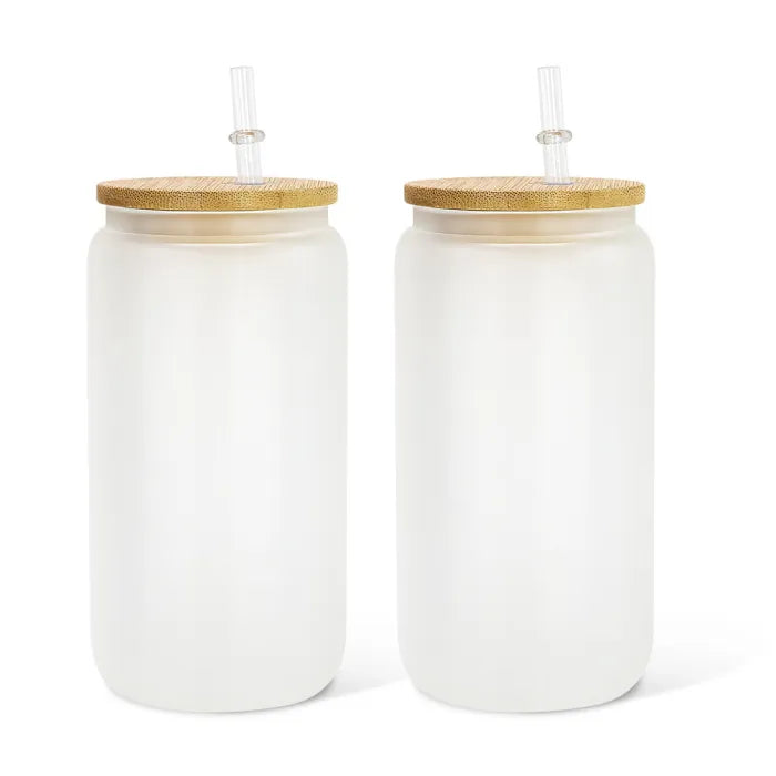 16oz Frosted Glass Cup (Not A Snow Globe)