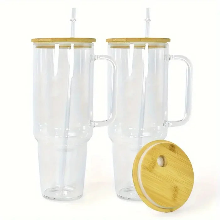40oz Clear Glass Cup (Not A Snow Globe) with Handle