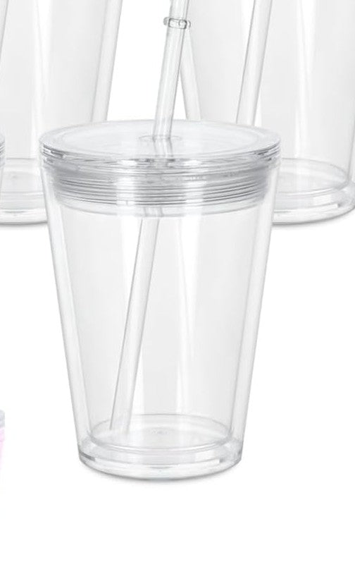 12oz Clear Acrylic Snow Globe Cup