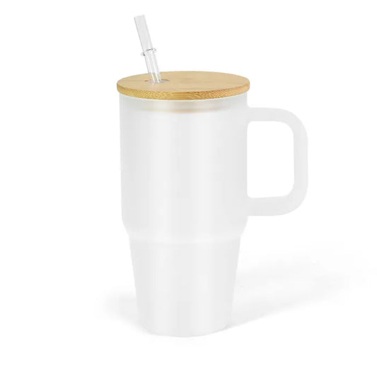 20oz Frosted Glass Cup (Not A Snow Globe) with Handle