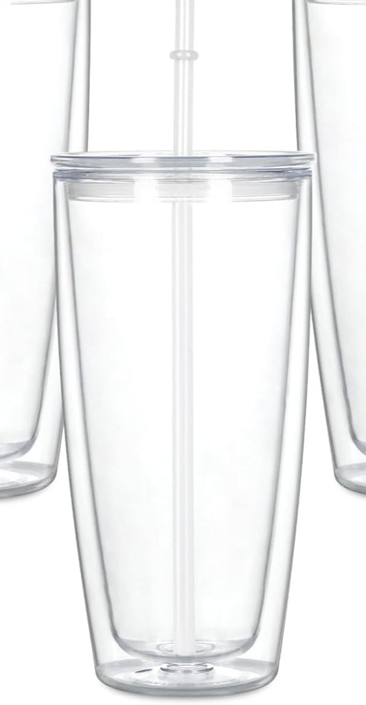 24oz Clear Acrylic Snow Globe Cup